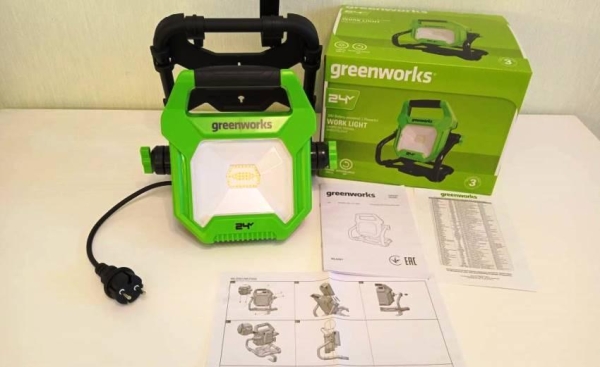 Светодиодный фонарь GREENWORKS G24WL &mdash; как обеспечить хорошее освещение при отсутствии электроэнергии?