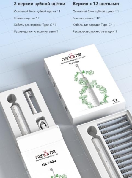 Обзор звуковой зубной щётки Nandme NX7000